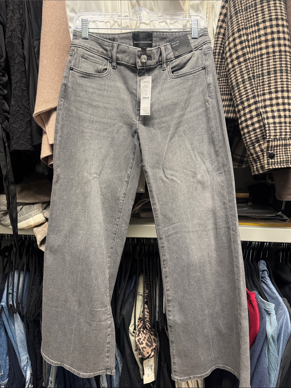 Women's Grey Wide-Leg Jeans - Unbranded